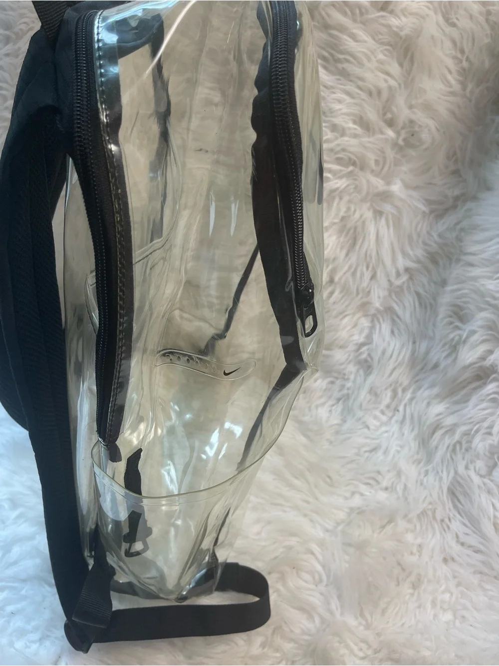 Nike Brasilia training transparent PVC Backpack with Black Trim and Logo